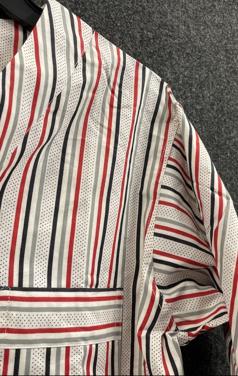 Vintage 70s Royal Oak Men's Striped Cotton Pullover Pajama Top Sz 18