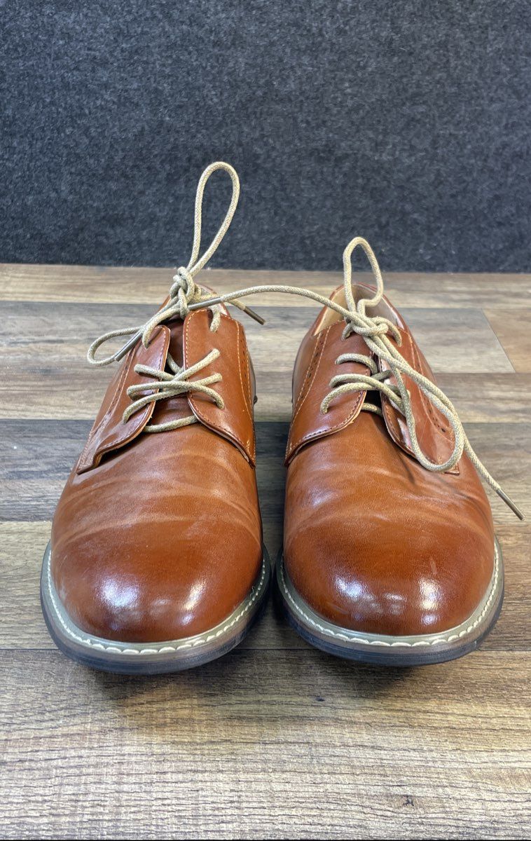 Bruno Marc Prince Brown Leather Oxford Brogue Dress Shoes Size 8