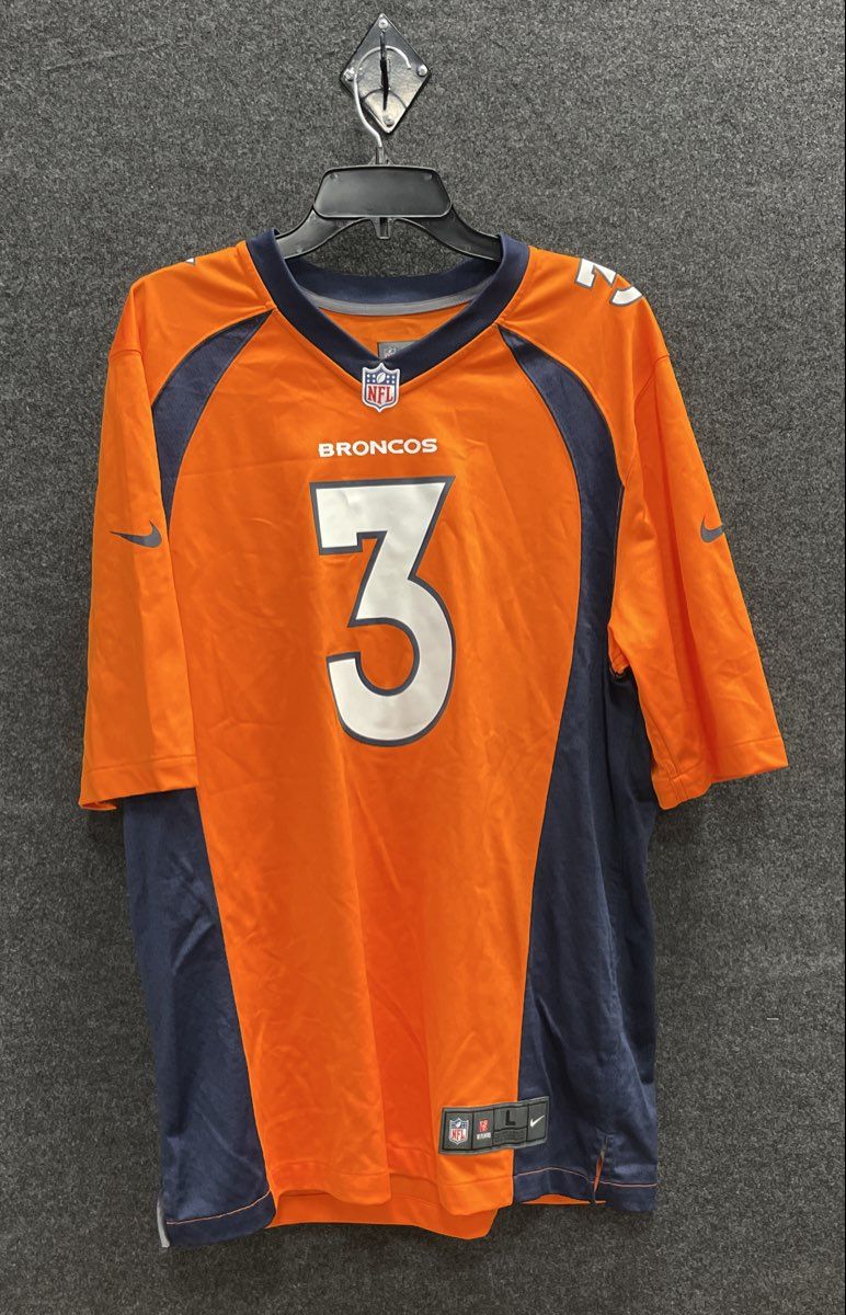 Nike Men's Denver Broncos Russell Wilson #3 Orange NFL Football Jersey Size L