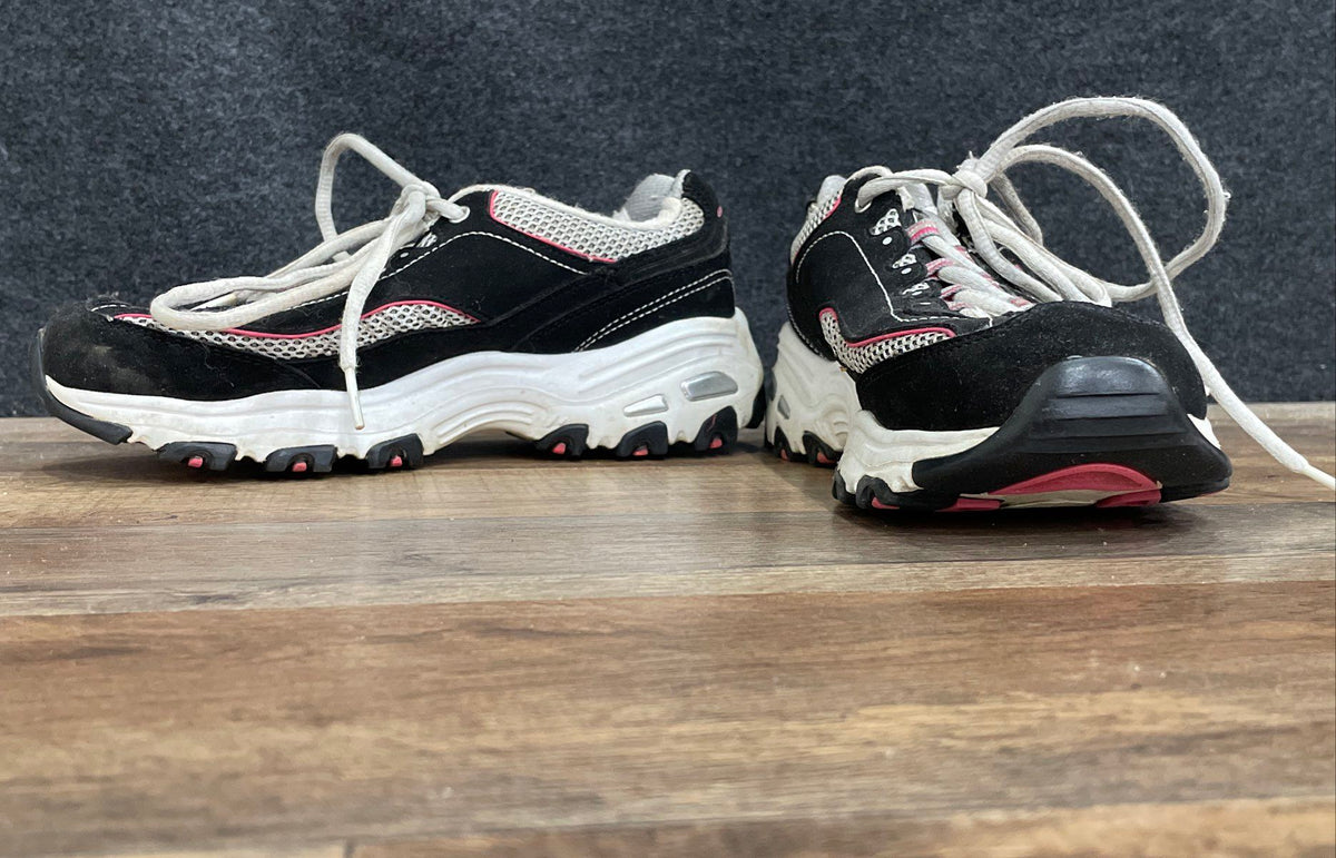 Skechers D'Lites Black Purple Air-Cooled Memory Foam Sneakers Women's Size 6