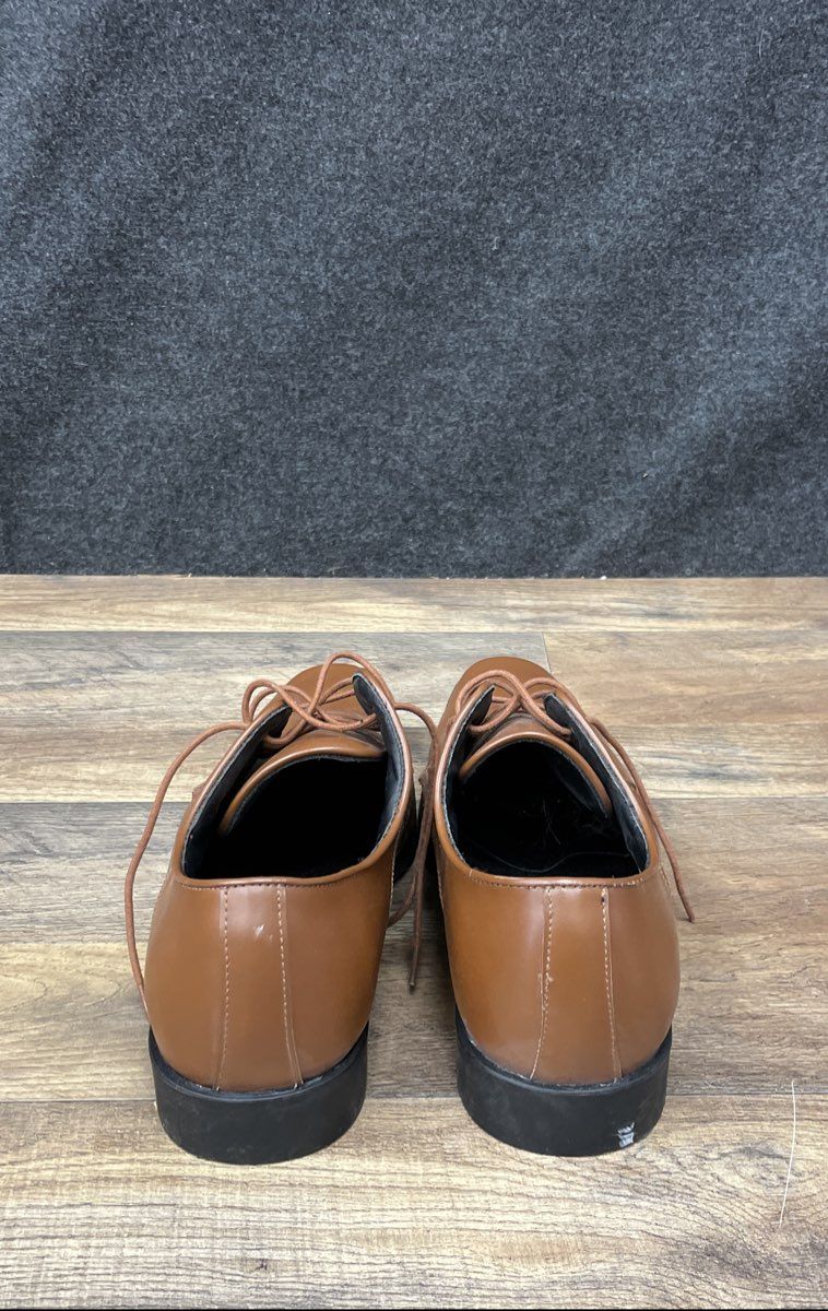 Joseph Abboud Brown Faux Leather Square Toe Derby Dress Shoes Men's Size 14M