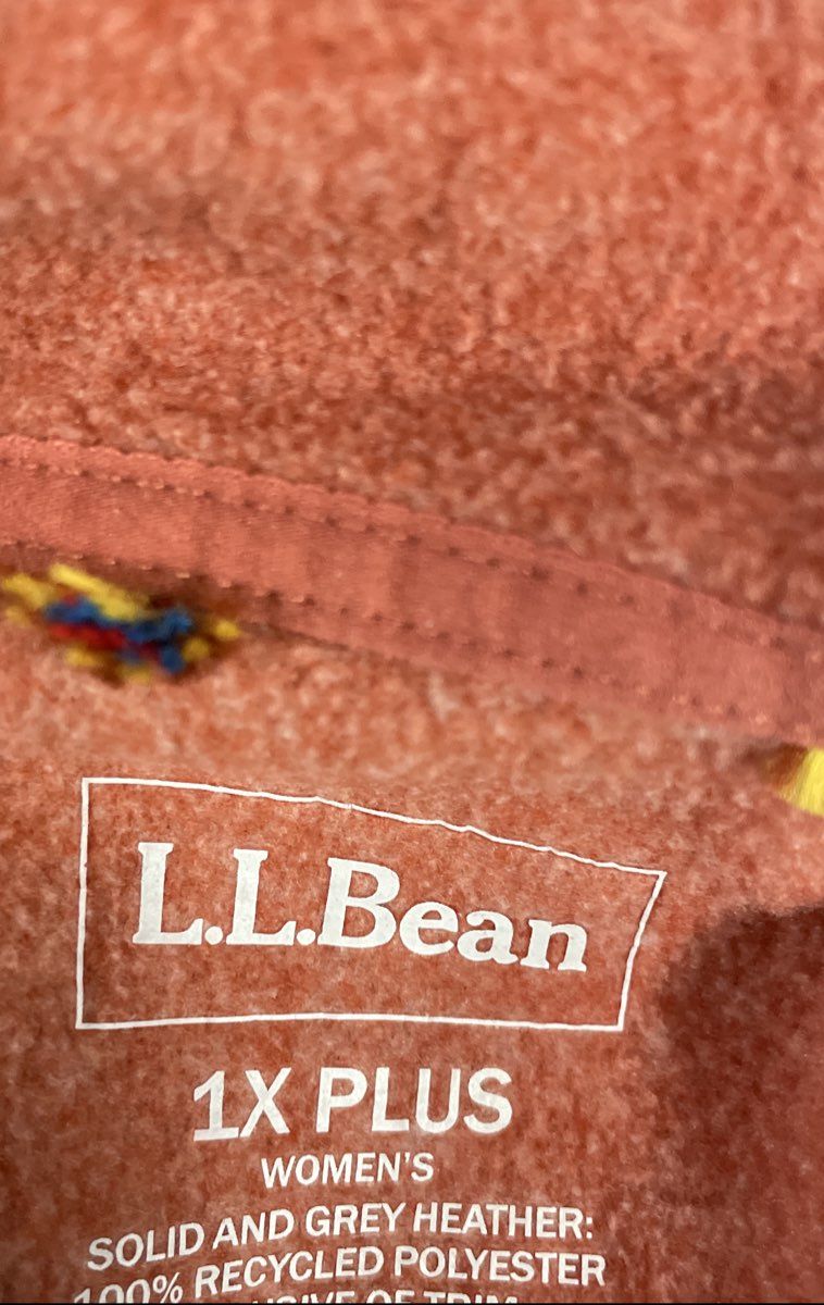 L.L.Bean Women's Salmon Fleece Full Zip Katahdin Logo Vest Plus Size 1X