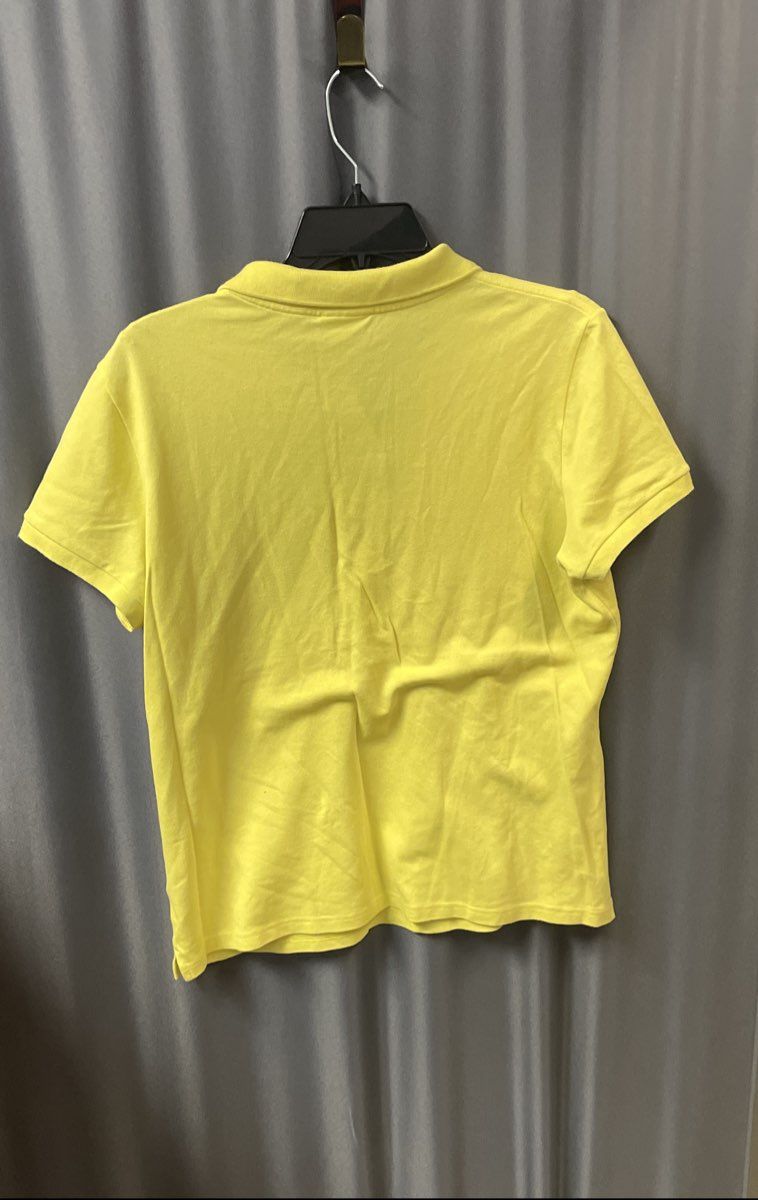 Lacoste Women's Yellow Cotton Stretch Pique Polo Shirt Sz 46