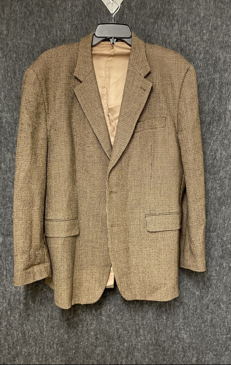 Lauren Ralph Lauren Men's Brown Lambswool Houndstooth Blazer Sport Coat Sz 42R