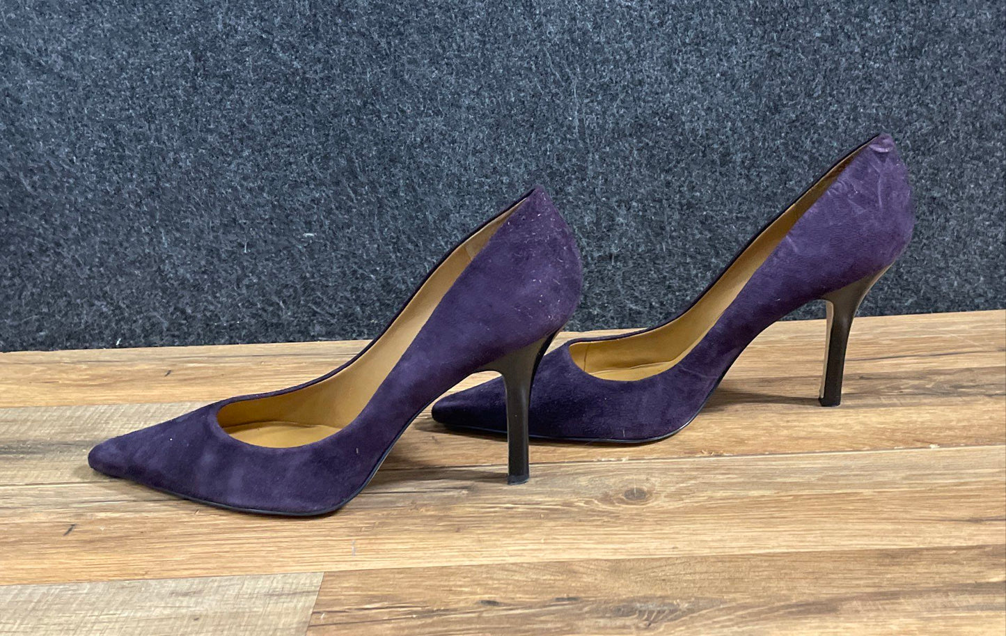 Nine West Barbe Dark Purple Suede Pointed Toe Pumps Women's Size 10