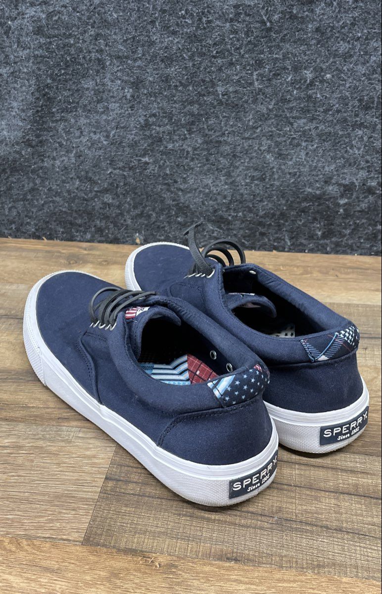 Sperry Striper II Navy Blue Americana Canvas Sneakers Size 7