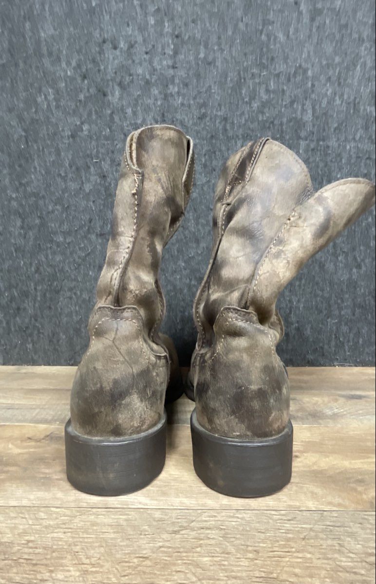 Ariat Groundbreaker Square Toe Brown Leather Western Work Boots Size 10.5 D