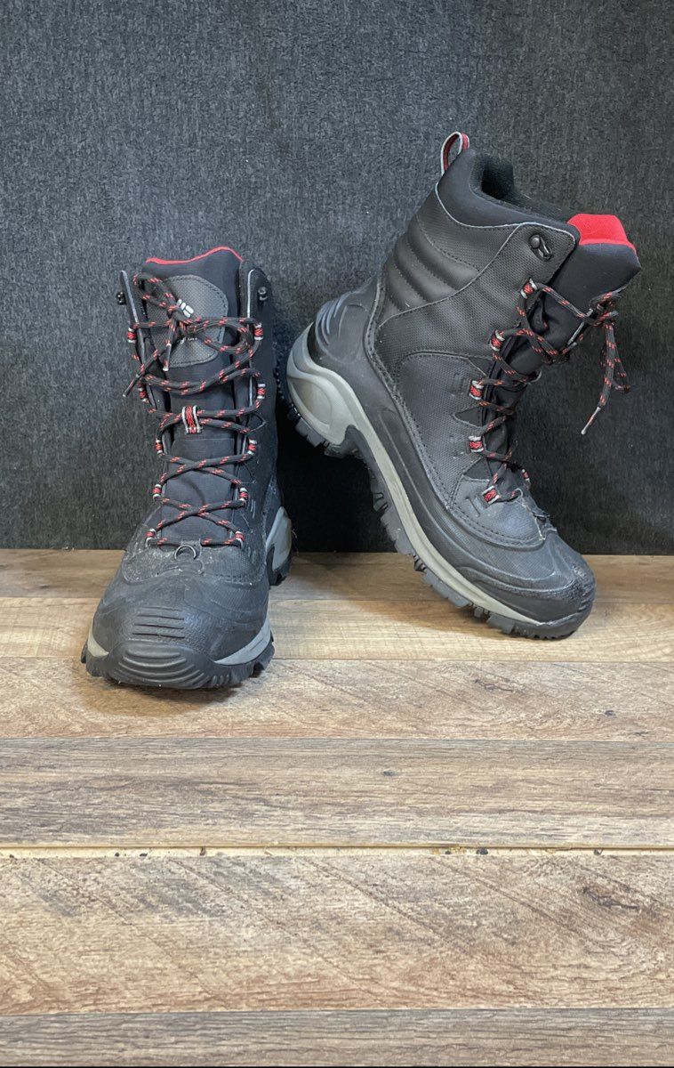 Columbia Bugaboot III Black Red Waterproof Winter Snow Boots Men's Size 9
