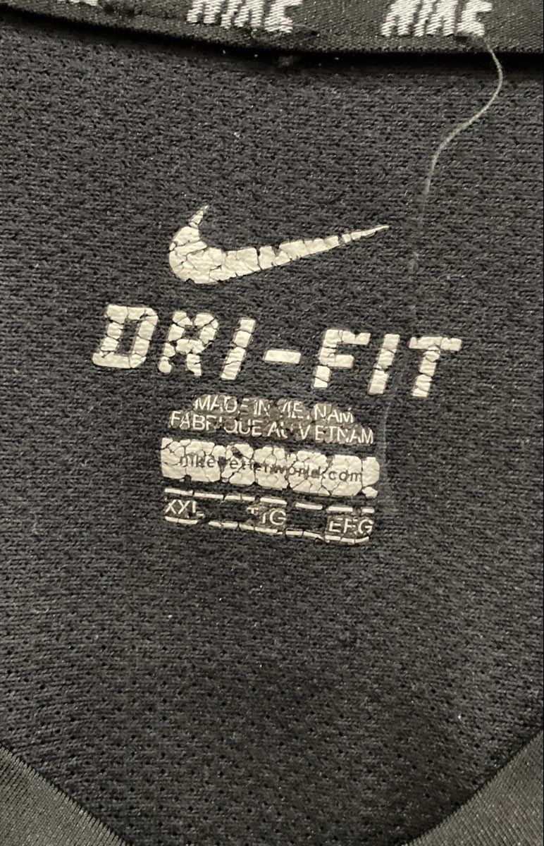 Nike Men's Dri-FIT Performance Shirt Black Short Sleeve Contrast Stitch Sz XXL