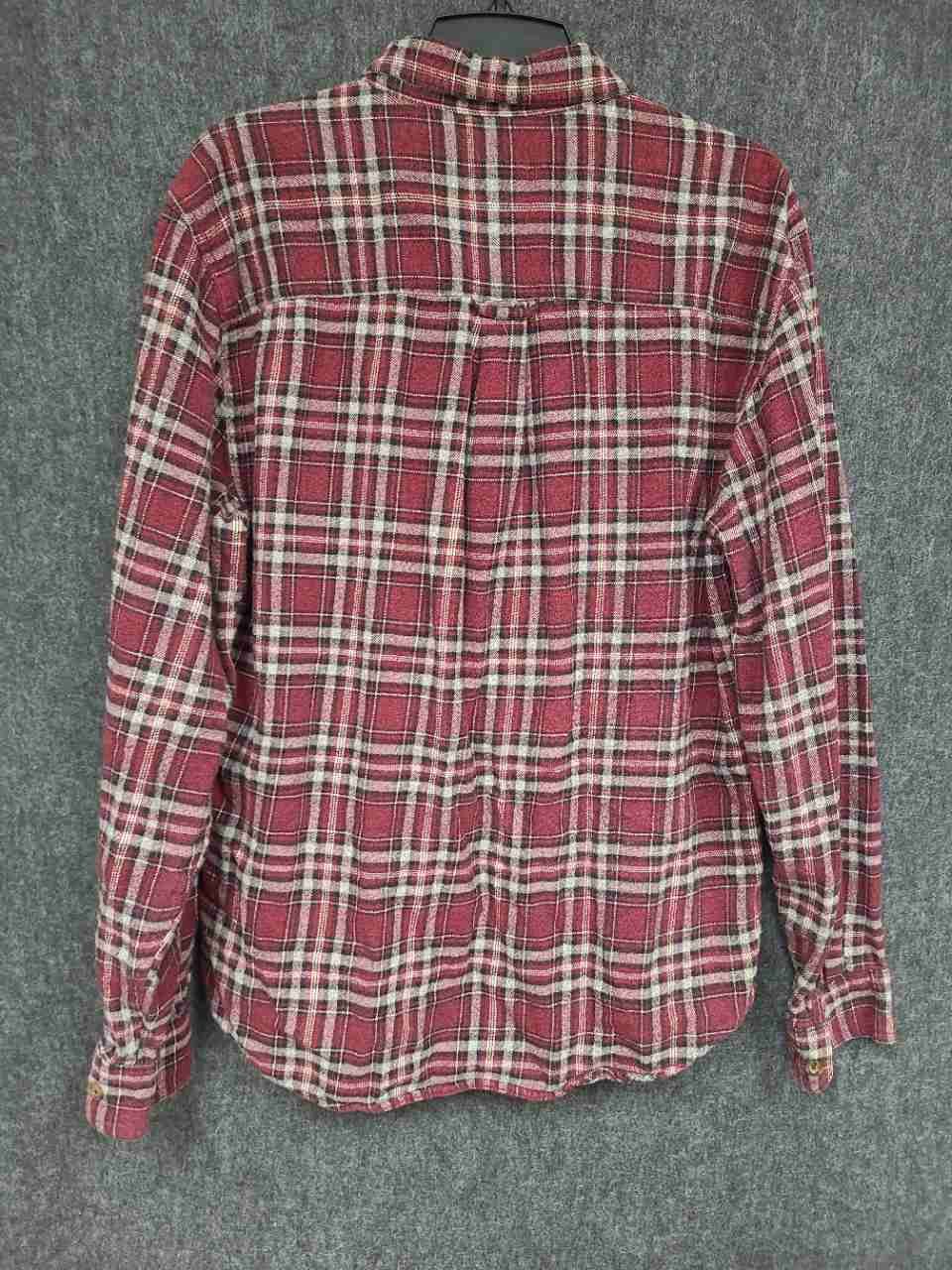 Woolrich Mens Plaid Cotton Button Down Shirt Ruby Red Long Sleeve Sz M
