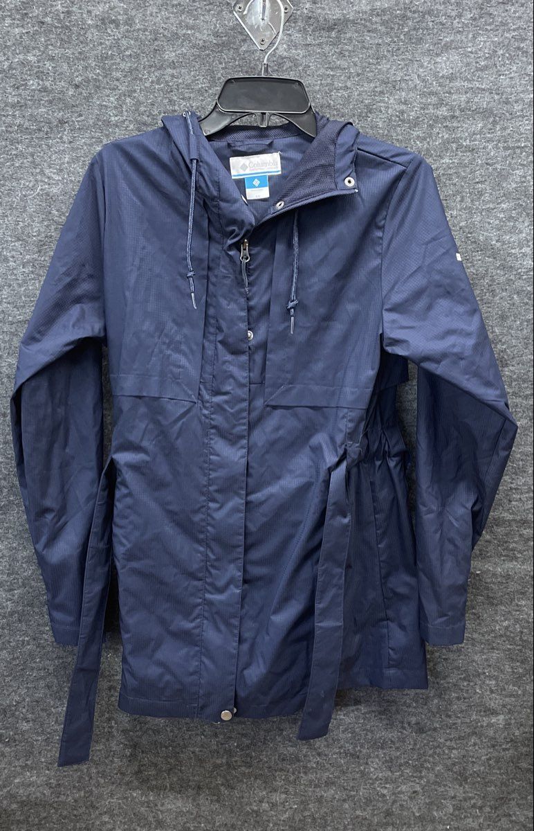 Columbia Women's Navy Blue Pardon My Trench Hooded Belted Jacket Sz XS