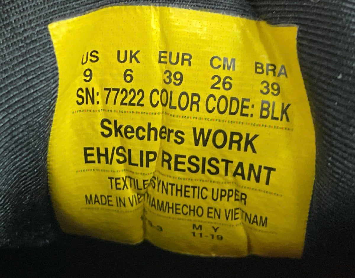 Skechers Work Squad SR Black Slip Resistant Work Shoes Women's Size 9