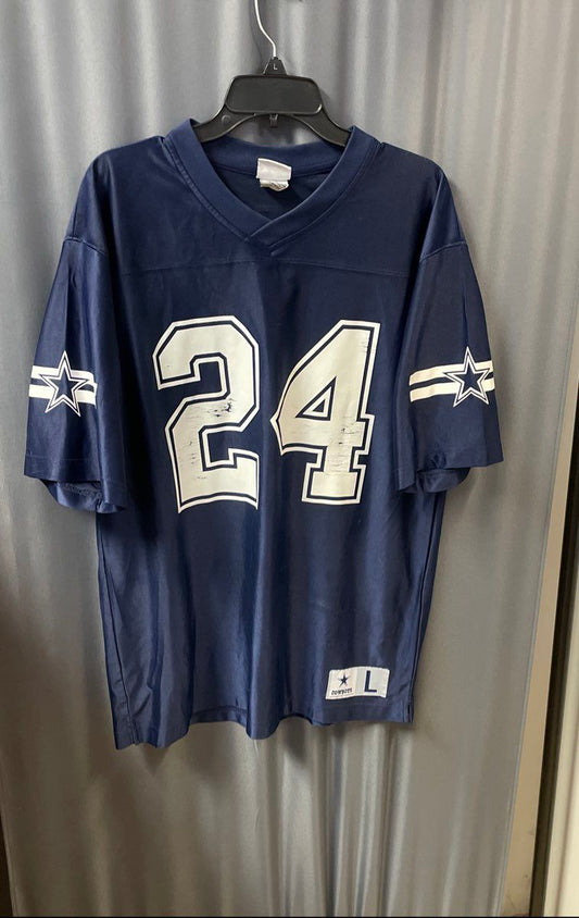 Cowboys Authentic Apparel Men's Navy Blue Marion Barber #24 NFL Jersey Size L
