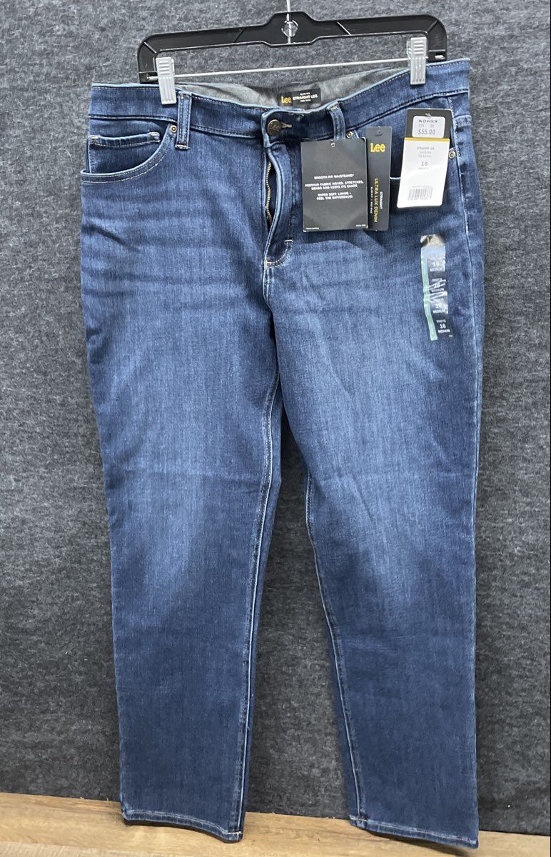 Lee Women's Blue Celestial Ultra Lux Denim Slim Fit Straight Leg Jeans Sz 16 NWT