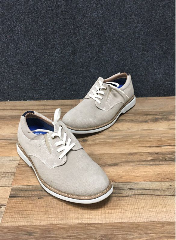 Nunn Bush 84962-275 Beige Leather Casual Plain Toe Oxford Men's Size 7.5