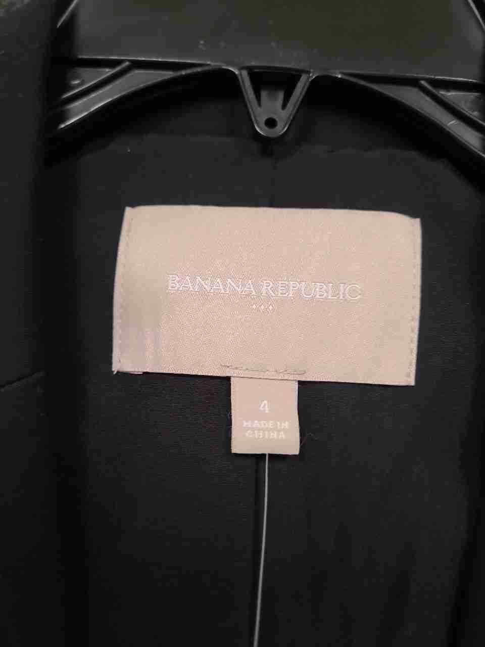 Banana Republic Women's Black Cotton Stretch Tailored Blazer Jacket NWT Size 4