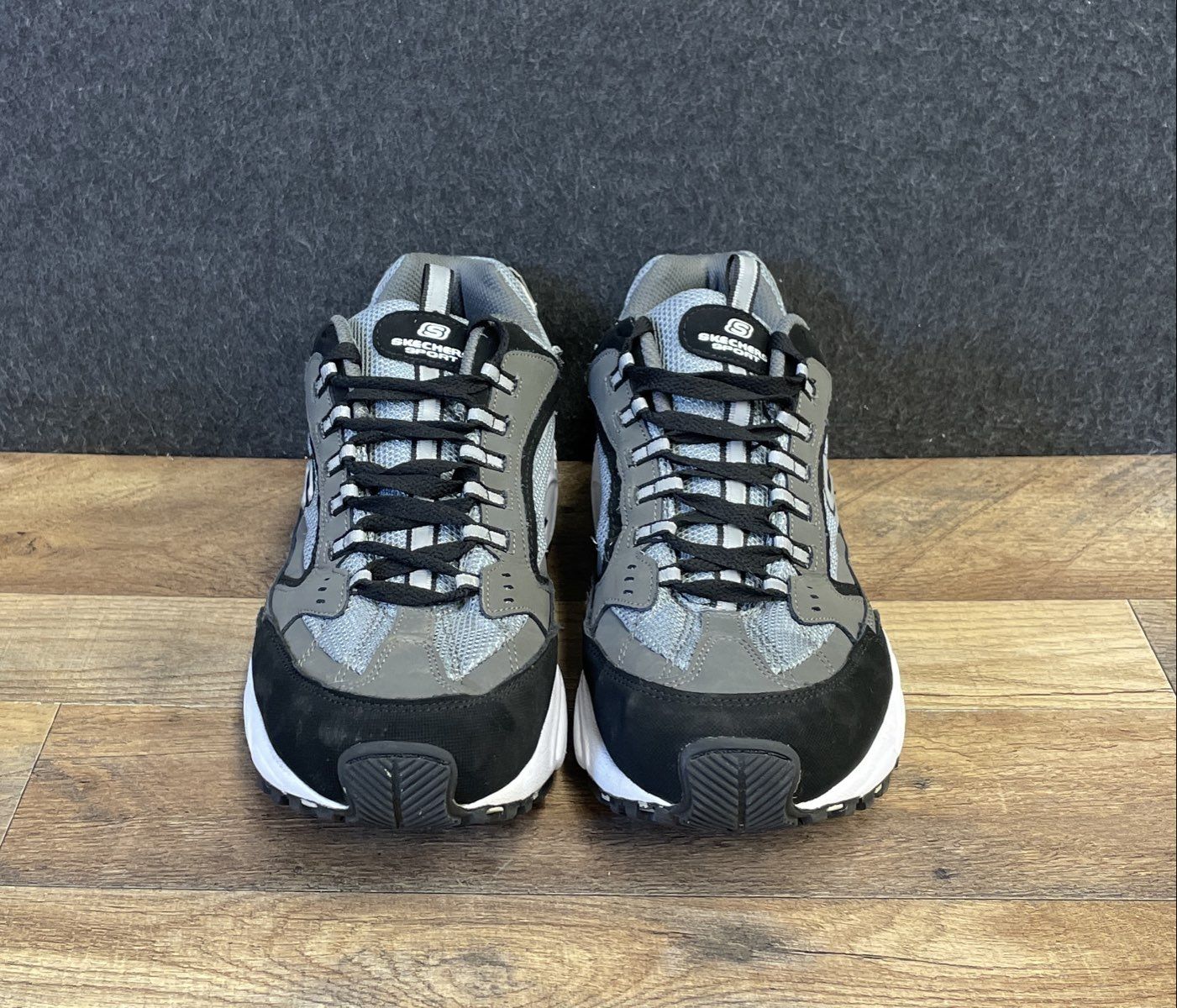 Skechers Sport After Burn Charcoal Black Men's Size 12 EW Extra Wide 51286EW