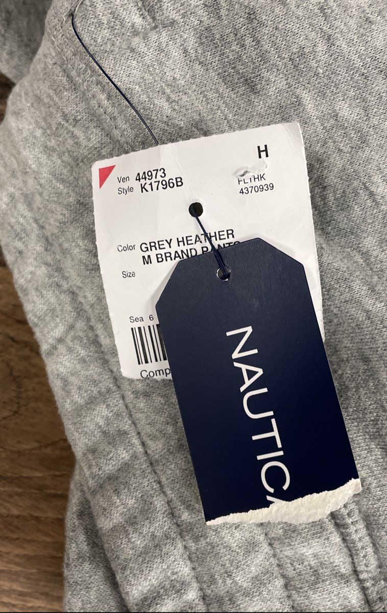 Nautica Men's Grey Heather Super Soft Fleece Logo Sweatpants Joggers NWT Sz M