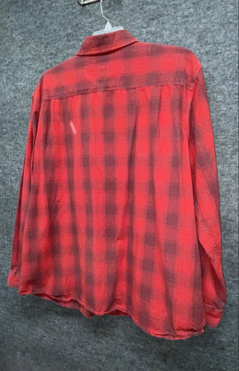 Carhartt Men's Red Plaid Flannel Long Sleeve Button Up Shirt Sz 2XL