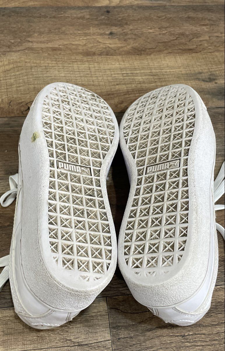 Puma Vikky Stacked L White Gold Platform Sneakers Women's Size 8.5