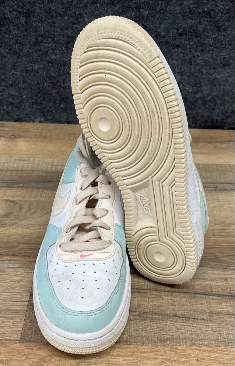 Nike Air Force 1 Low GS Emerald Rise White Sneakers Size 5Y