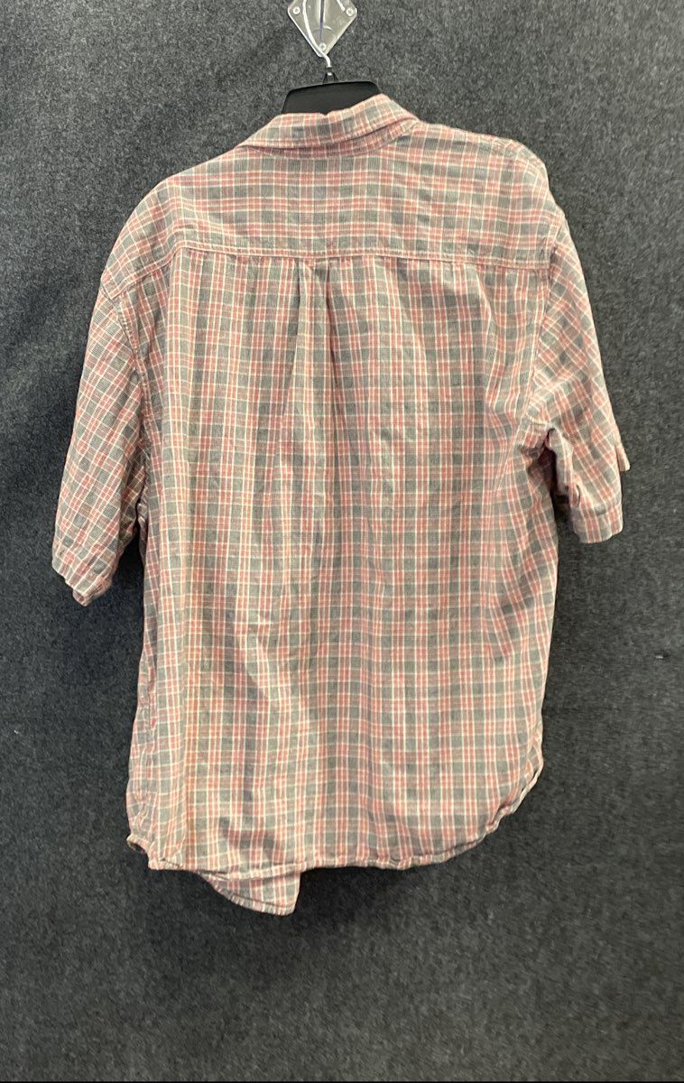 Carhartt Men's Short Sleeve Red Plaid Cotton Button-Up Work Shirt Sz XXL