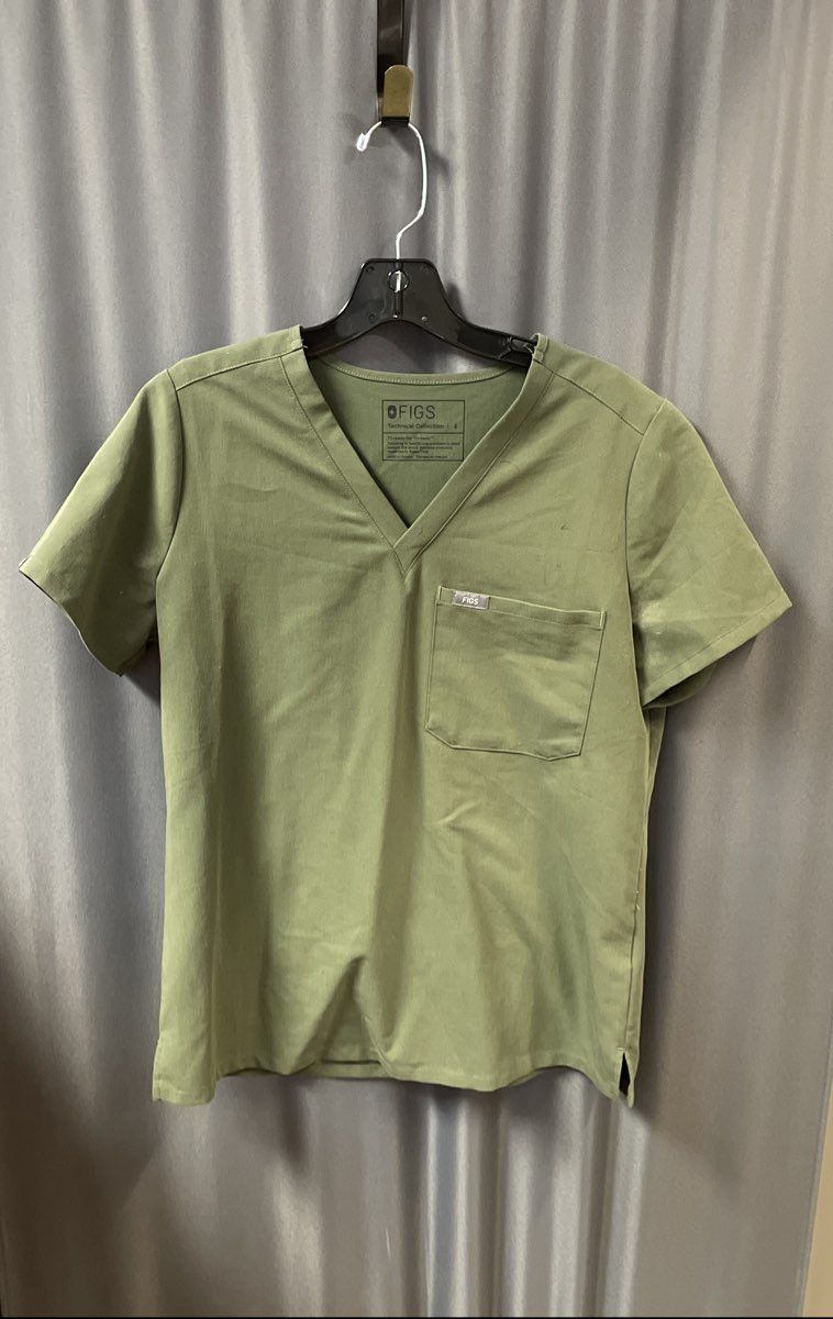 FIGS Women's Catarina V-Neck Scrub Top Green Technical Collection S