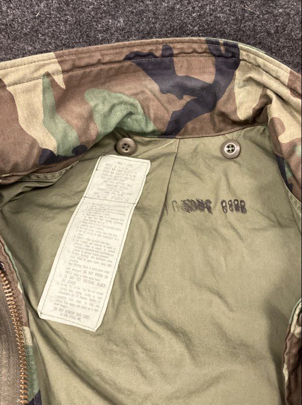 Vintage 1984 US Army M-65 Field Jacket Woodland Camo Small X-Short USA Made