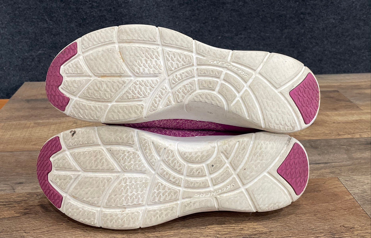Skechers Arch Fit Purple Knit Slip-on Walking Shoes Women's Size 11