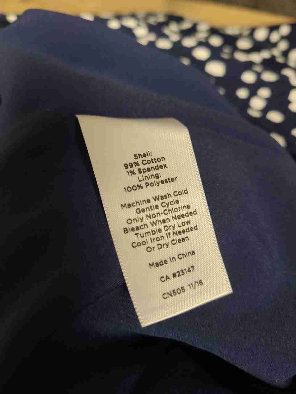 Talbots Women's Navy Blue White Polka Dot Cotton Pencil Skirt Sz 10 NWT