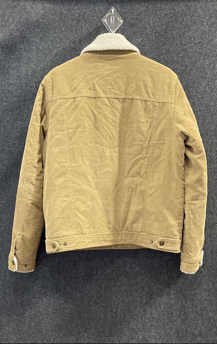 Guess Women's Sherpa Lined Tan Corduroy Trucker Jacket Sz S