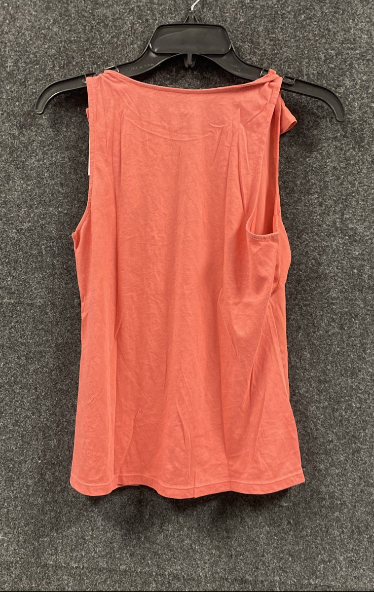 Loft Women's Coral Ruffle Neck Mixed Media Sleeveless Blouse Top NWT Sz SP