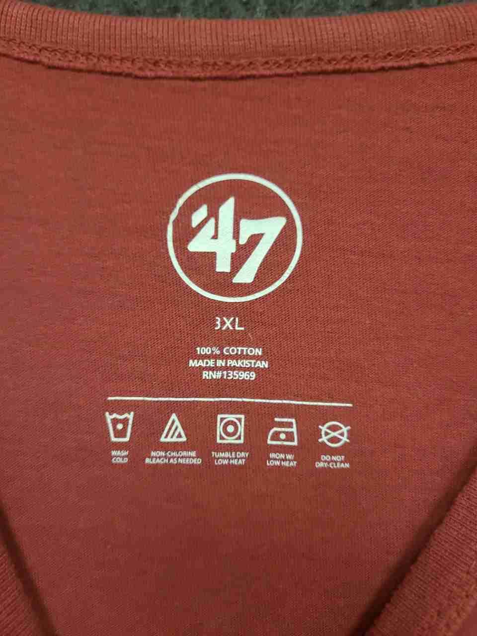 '47 Men's Washington Commanders NFL Burgundy Football T-Shirt Sz 3XL