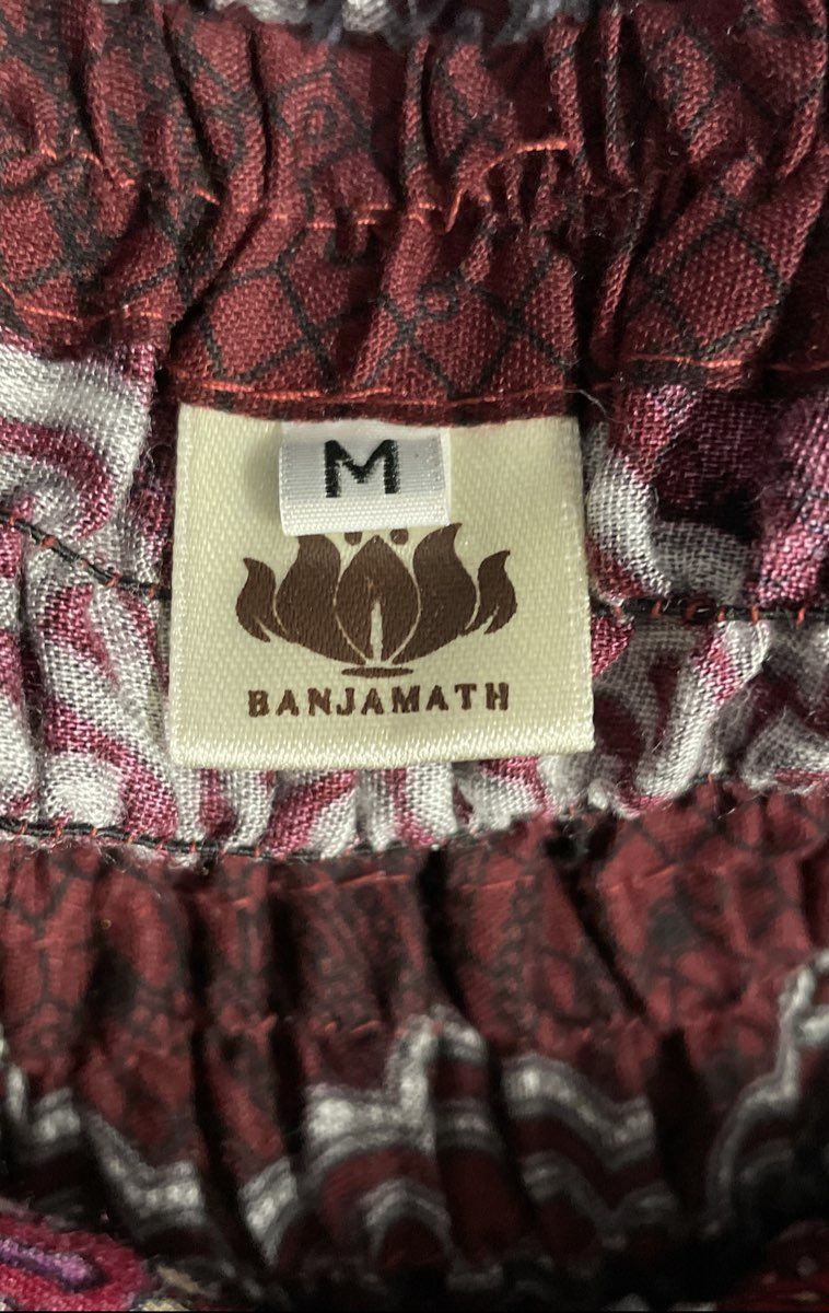 Banjamath Women's Red Boho Paisley Smocked Convertible Skirt Dress Sz M