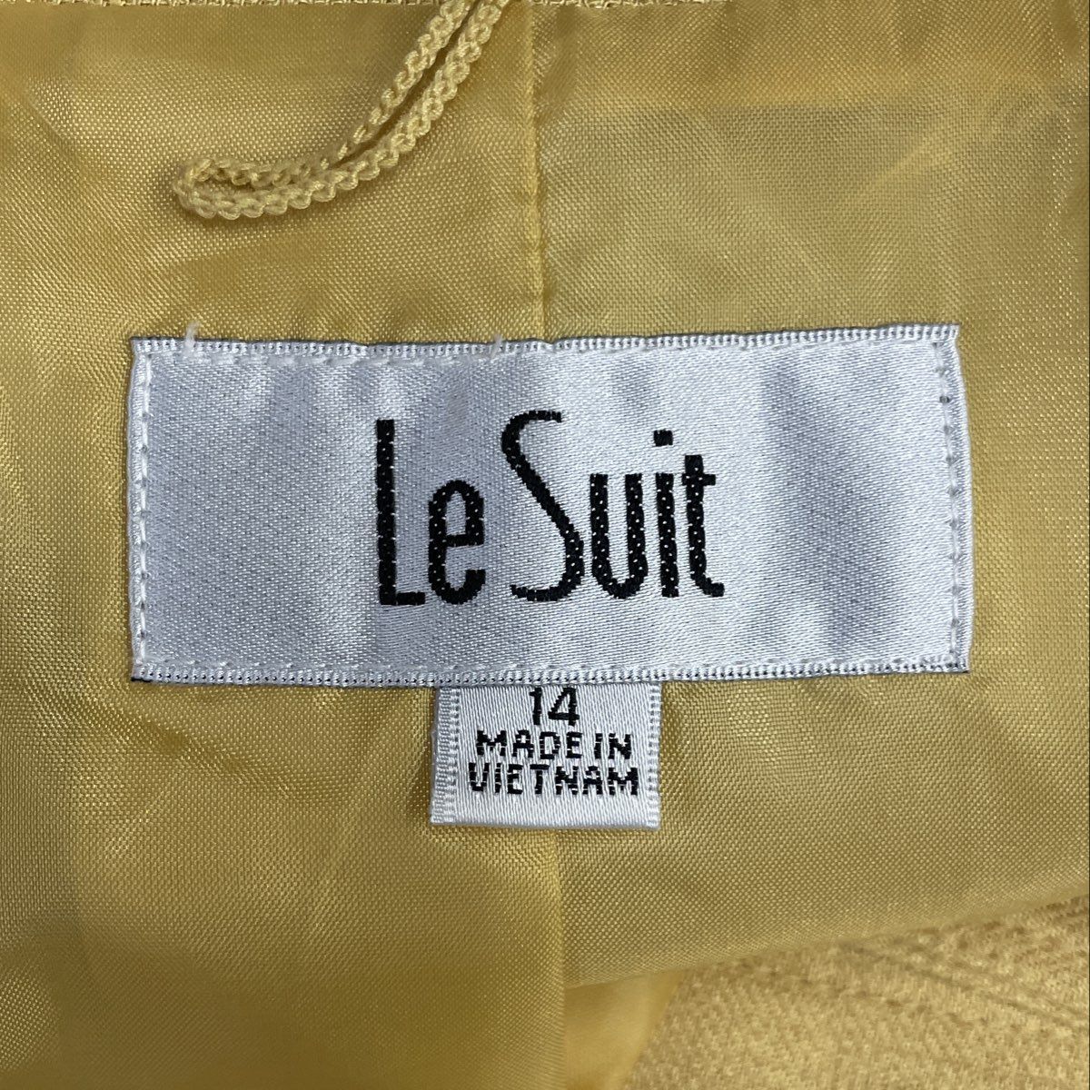 Le Suit Women's Yellow 3-Button Textured Polyester Blazer Sz 14