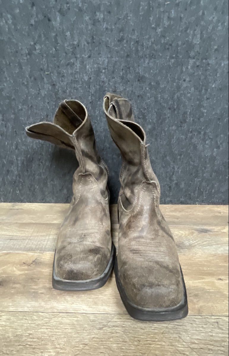 Ariat Groundbreaker Square Toe Brown Leather Western Work Boots Size 10.5 D