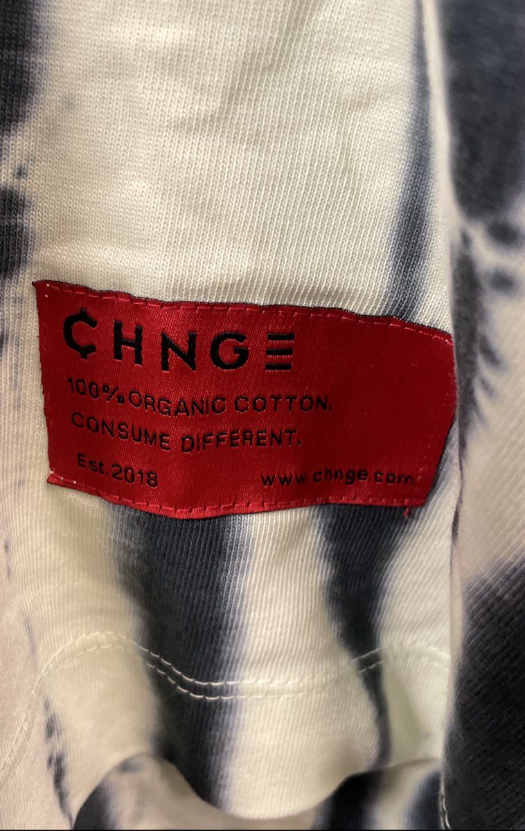 CHNGE Women's Long Sleeve Tie Dye Crop Top Organic Cotton Multi-Color Size M