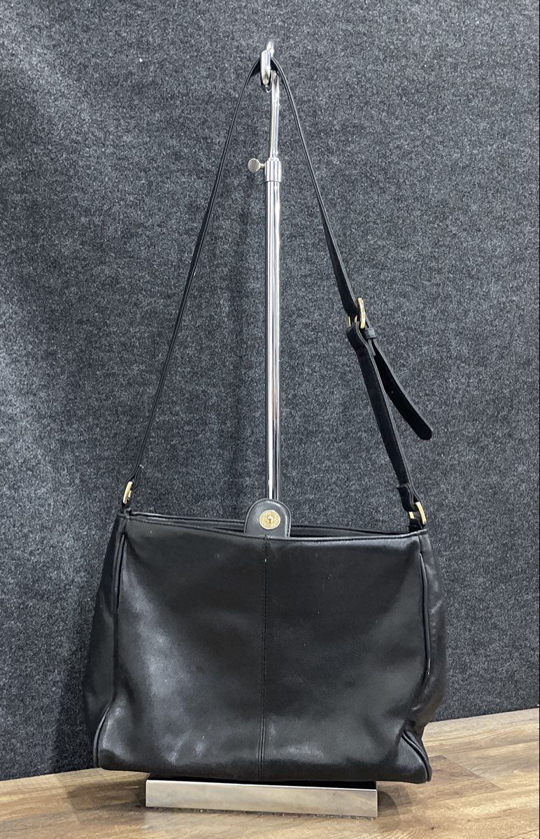 Giani Bernini Black Leather Crossbody Bag Gold Tone Hardware