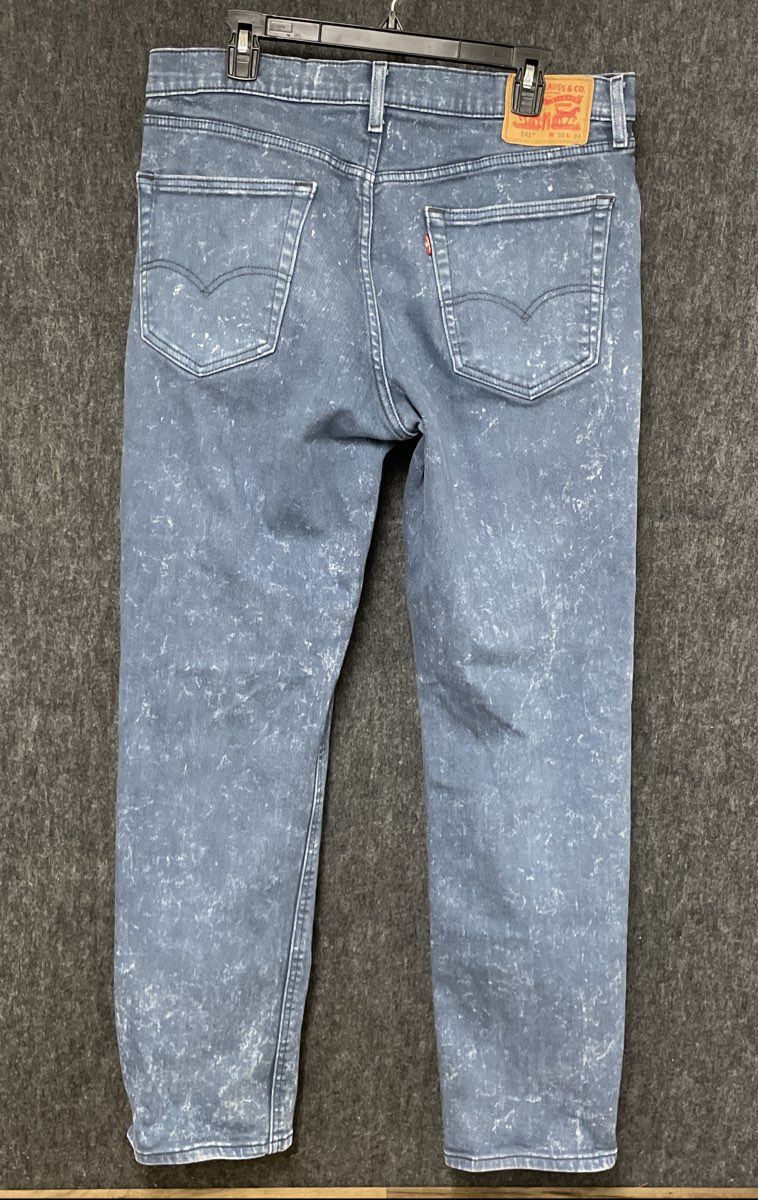 Levi's Men's 541 Athletic Taper Jeans Blue Marble Acid Wash Sz 36x34