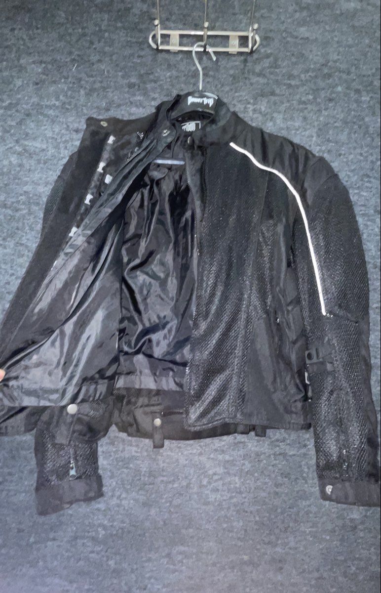 Power Trip Women's Black Mesh Motorcycle Jacket Armored NWT Size M