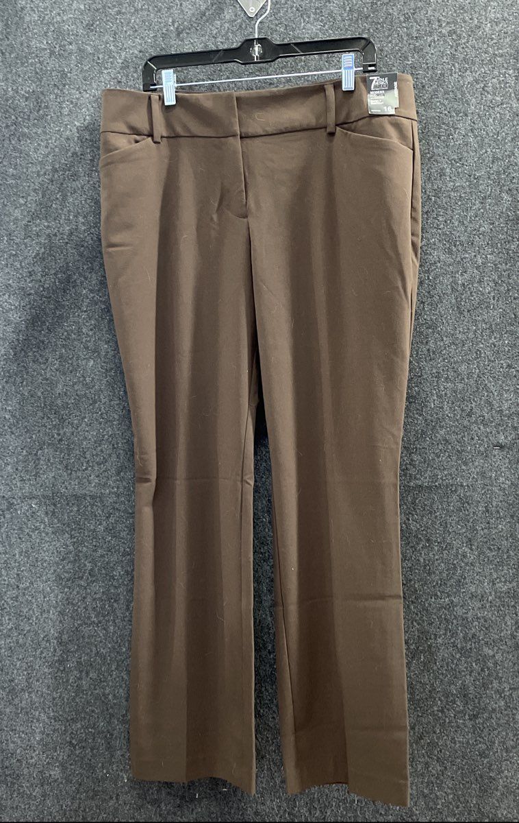 New York & Company Women's 7th Avenue Brown Barely Bootcut Dress Pants Sz 16 NWT