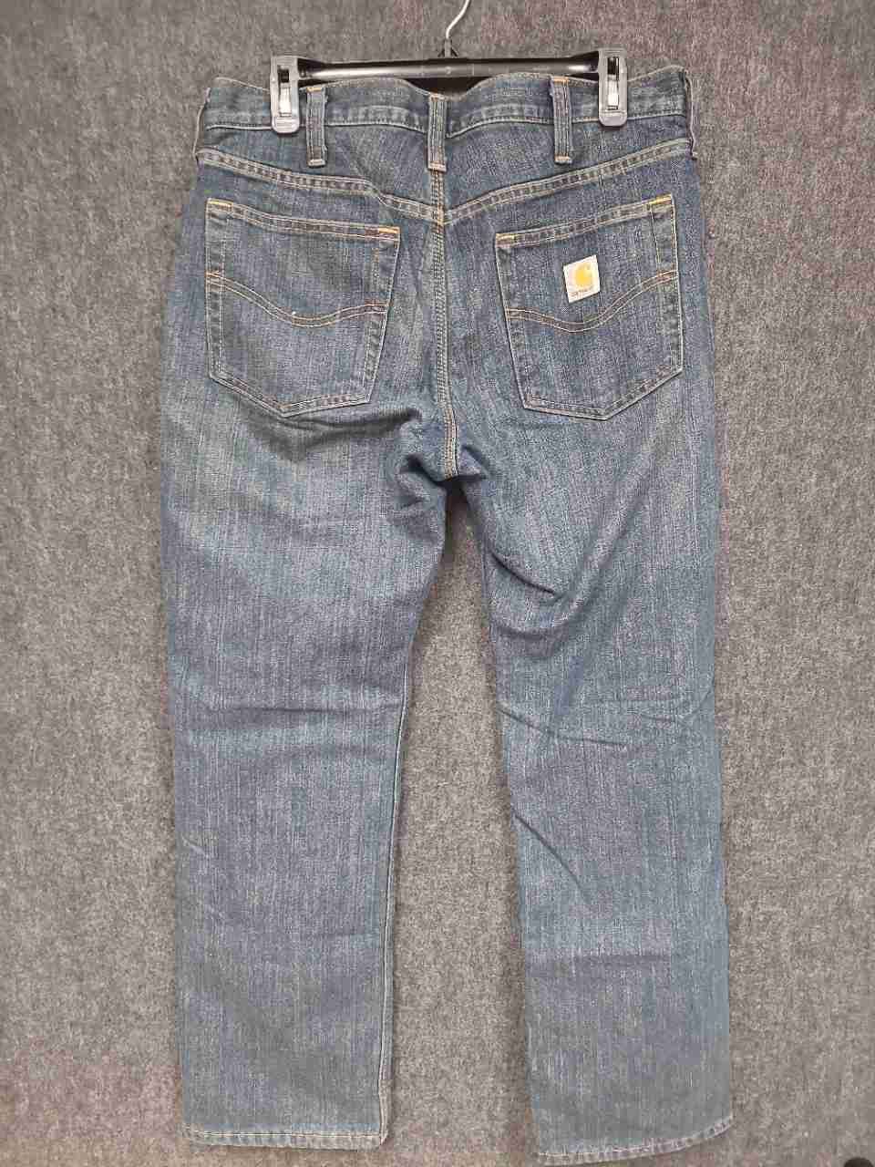 Carhartt Men's Relaxed Fit Fleece Lined Blue Denim Jeans Sz 33x30