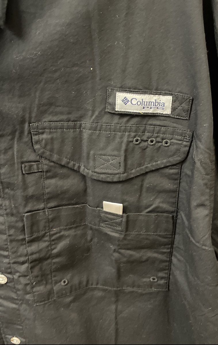 Columbia Men's Black PFG Bonehead Short Sleeve Fishing Shirt M