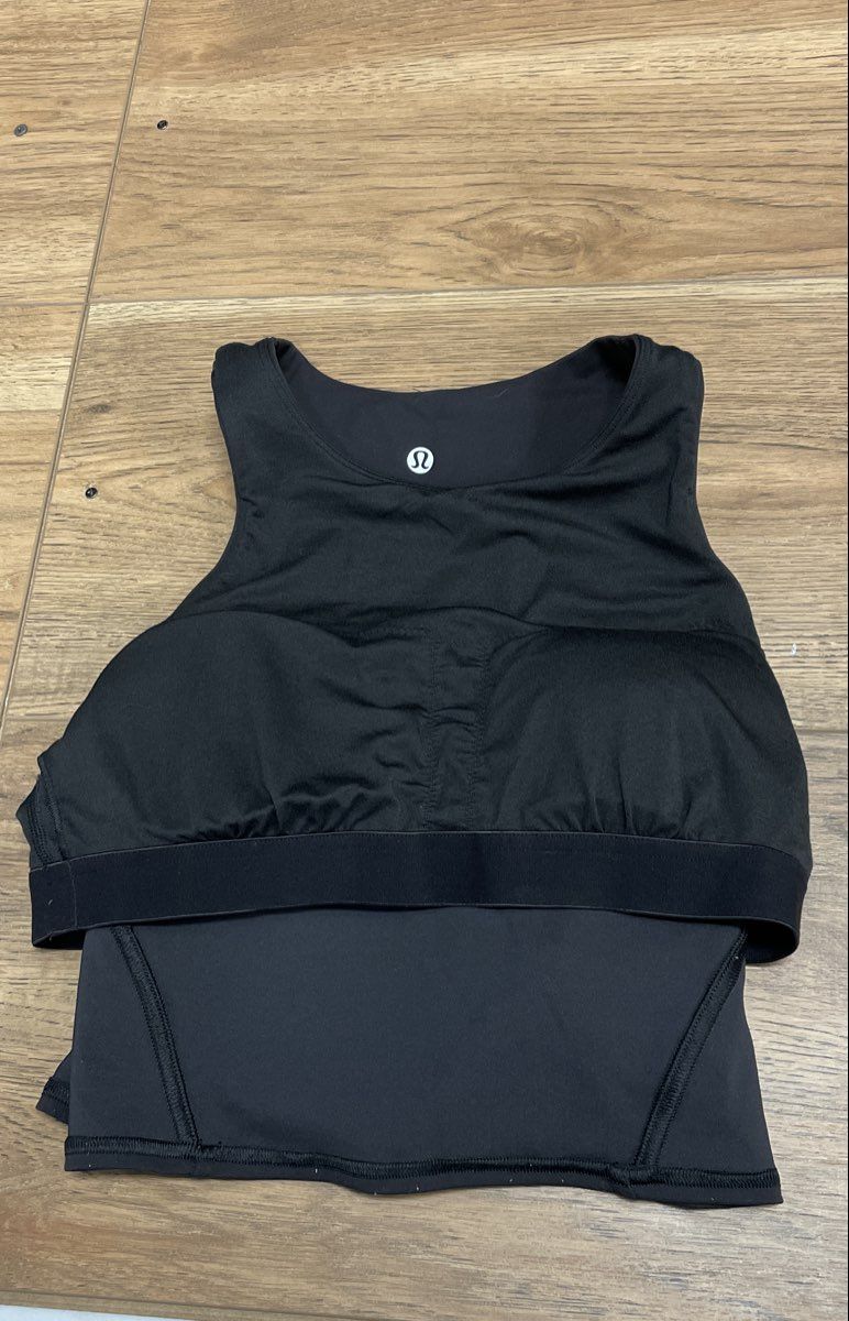 Lululemon Women's Ebb to Train High Neck Longline Sports Bra Black Size M