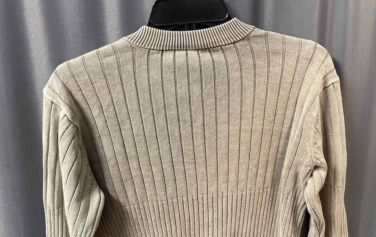 Armani Exchange Men's Gray Ribbed 100% Cotton Shoulder Zip Sweater Sz M