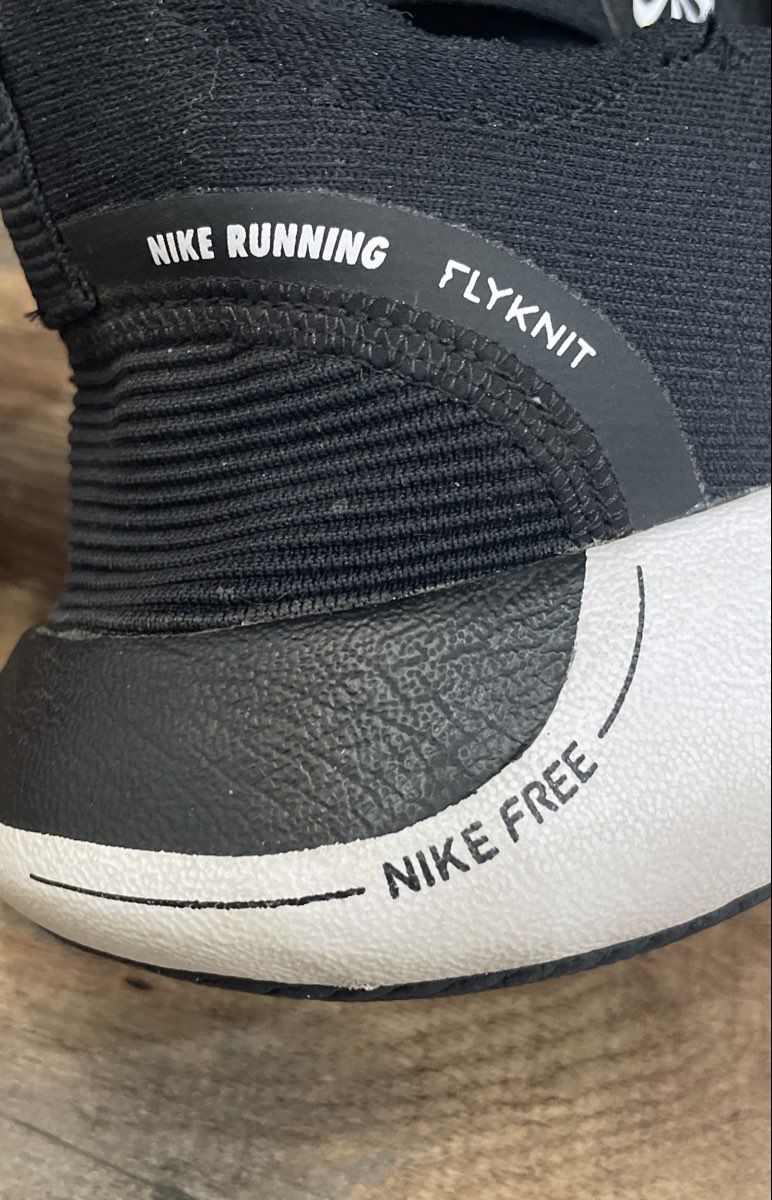 Nike Free RN Flyknit Next Nature Black White Running Shoes 12" Sole Size 11