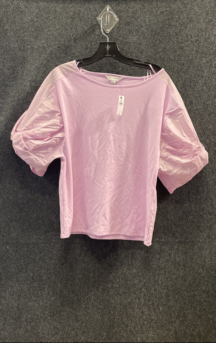 Banana Republic Women's Pink Puff Balloon Sleeve Boat Neck Top NWT Size M