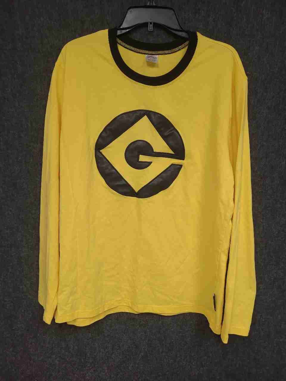 Illumination Presents Minions Men's Yellow Gru Logo Long Sleeve Shirt Sz XL