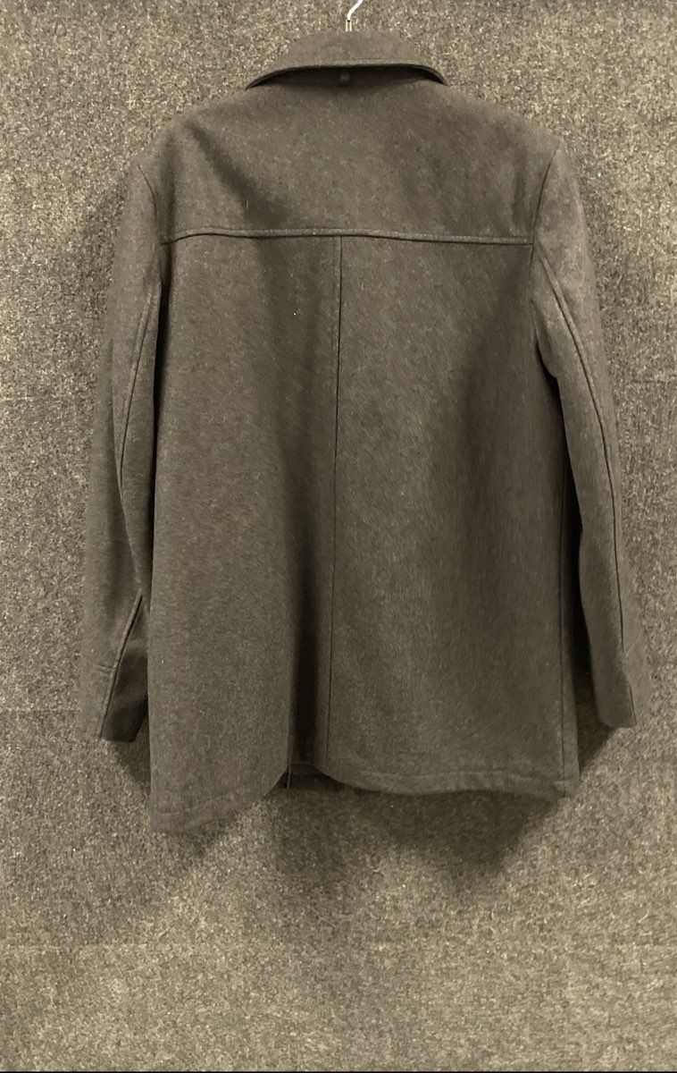 Black Rivet Men's Charcoal Gray Wool Blend Quilted Insulated Car Coat Sz L