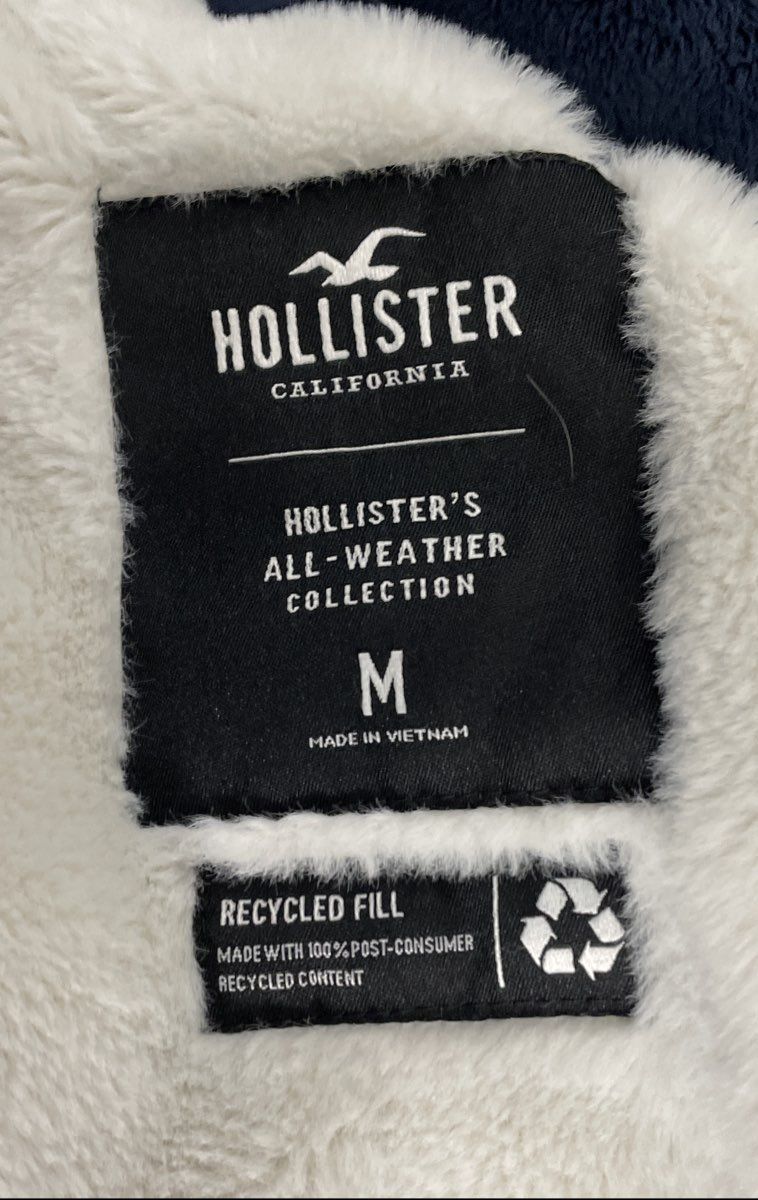 Hollister Women's Navy All-Weather Collection Bomber Jacket Sherpa Lined Sz M